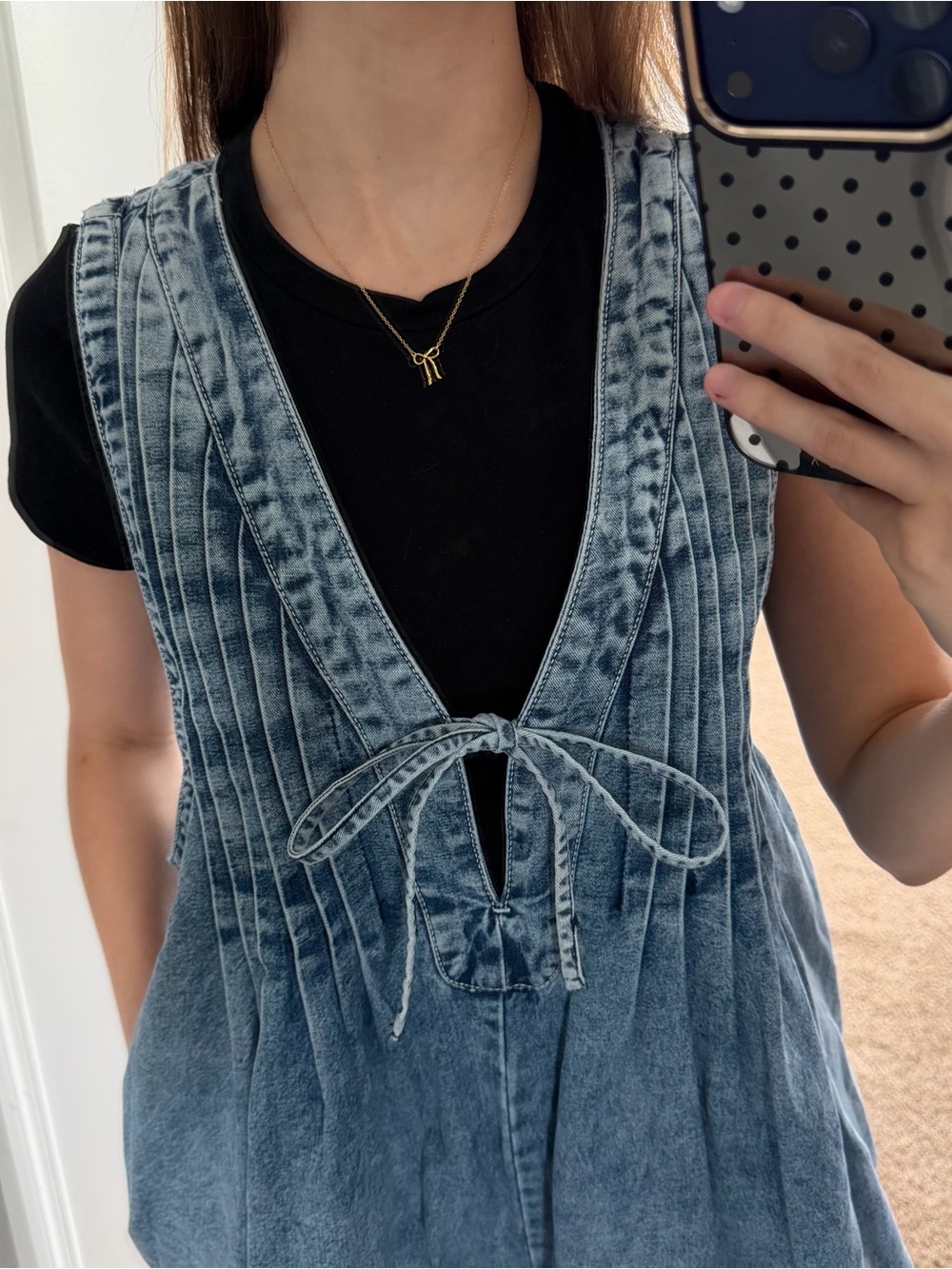 NWOT Veveret Denim Romper - Picture 2 of 3